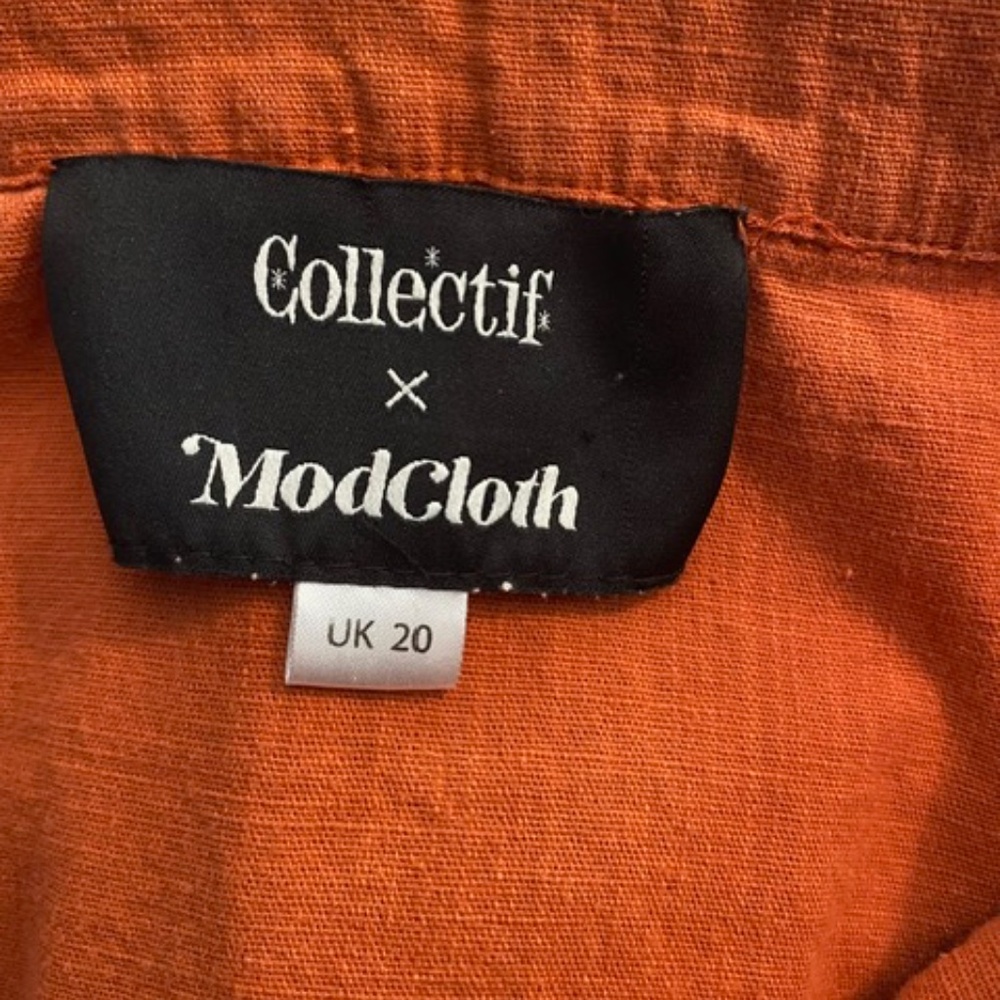 ANY OFFER! Collectif Orange Vintage-Inspired Midi Shirt Dress - Picture 6 of 7